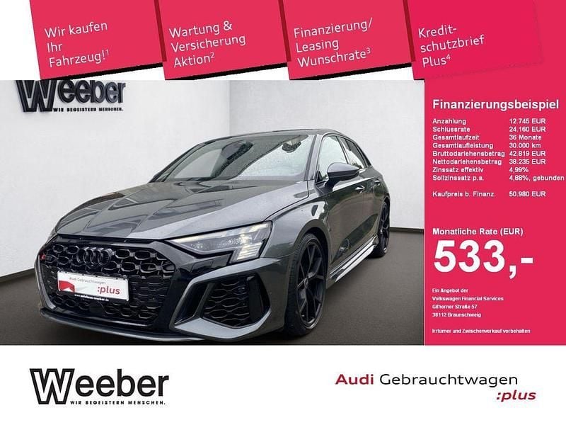 Daytonagrau perleffekt (metallic) Gebraucht 2022 Audi RS3 Sportback Ambiente Kleinwagen | 50.980 € (Guter Preis) - Bild 1/4