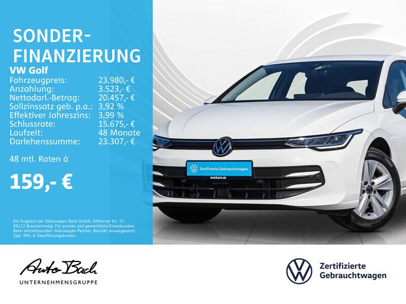 Pure white Gebraucht 2024 VW Golf VIII Life Limousine | 23.980 € (Fairer Preis) - Bild 1/4