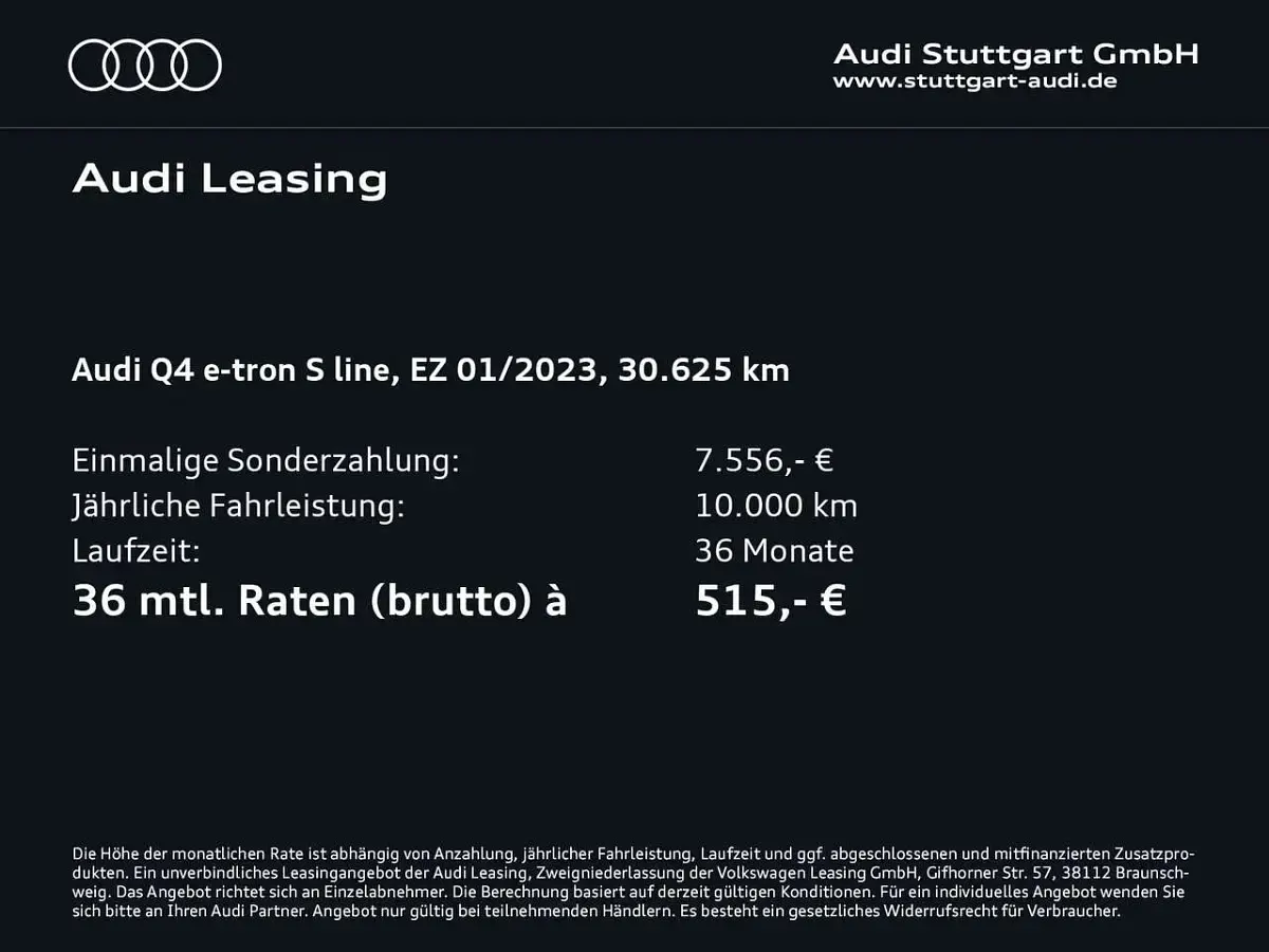 Gebraucht Audi Q4 e-tron S-Line 219 kW (299 PS) 2023 Mythosschwarz metallic SUV