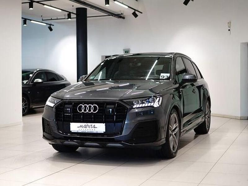 Grau Gebraucht 2021 Audi Q7 S-Line SUV | 66.449 € (Teuer) - Bild 1/4