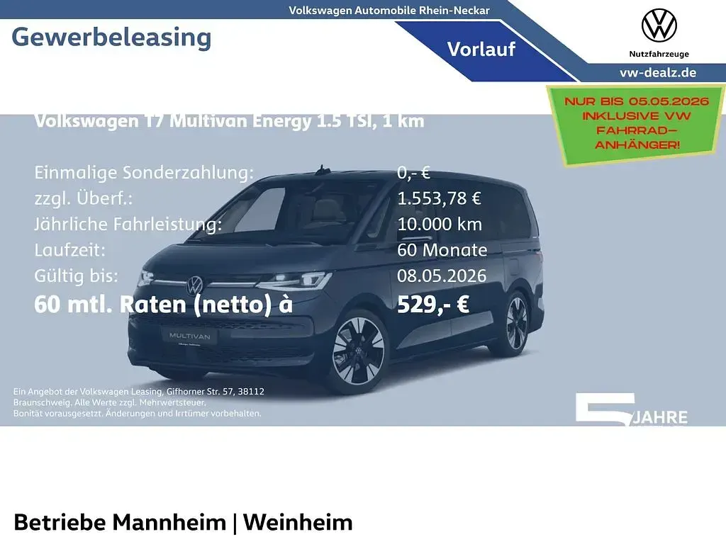 Nuova VW Multivan 245 CV (180 kW) 2026 Blu Monovolume