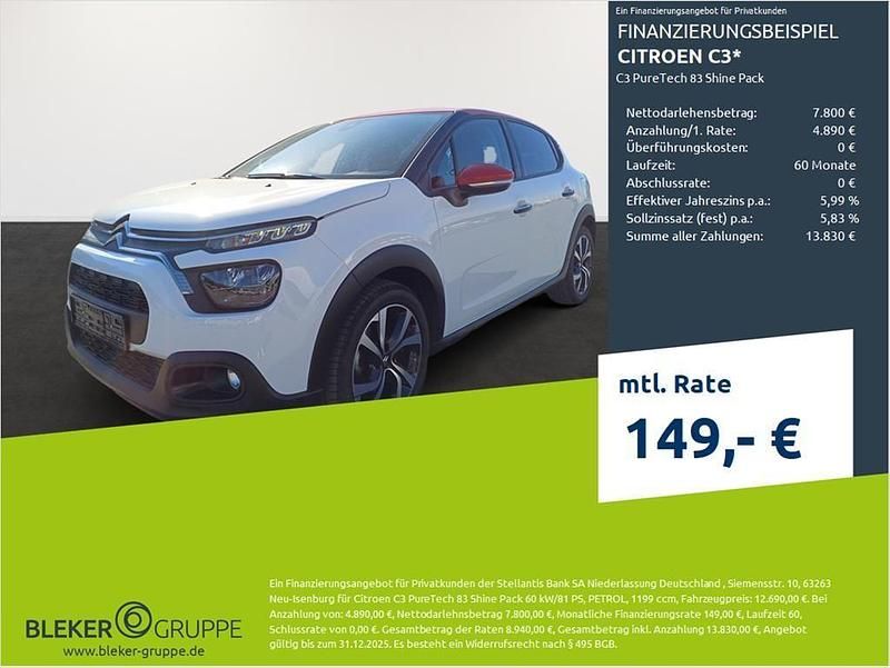 Polar weiß Gebraucht 2023 Citroën C3 PureTech Kleinwagen | 11.980 € (Superpreis) - Bild 1/3