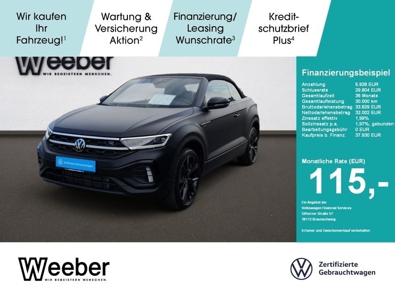 Schwarz Gebraucht 2024 VW T-Roc Cabriolet R-line Edition Cabrio | 37.930 € (Teuer) - Bild 1/4