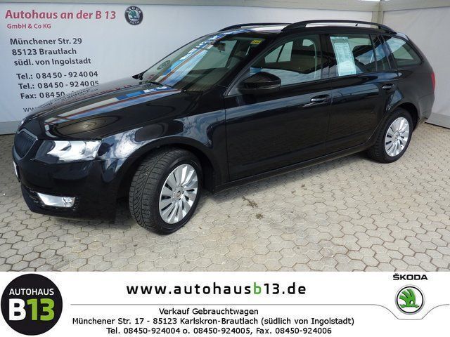 Schwarz metallic Gebraucht 2014 Skoda Octavia Ambition Kombi | 21.990 € - Bild 1/4