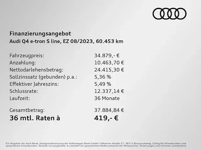 Gebraucht Audi Q4 e-tron Advanced Plus 150 kW (204 PS) 2023 Taifungrau metallic SUV