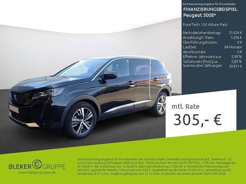 Perlaneraschwarz Gebraucht 2023 Peugeot 5008 Allure Van / Kleinbus | 26.280 € (Guter Preis) - Bild 1/3
