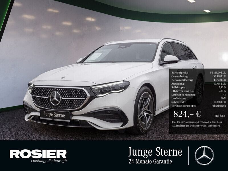 Weiss / polarweiß Gebraucht 2024 Mercedes E300 Advanced Plus Kombi | 54.840 € (Fairer Preis) - Bild 1/4