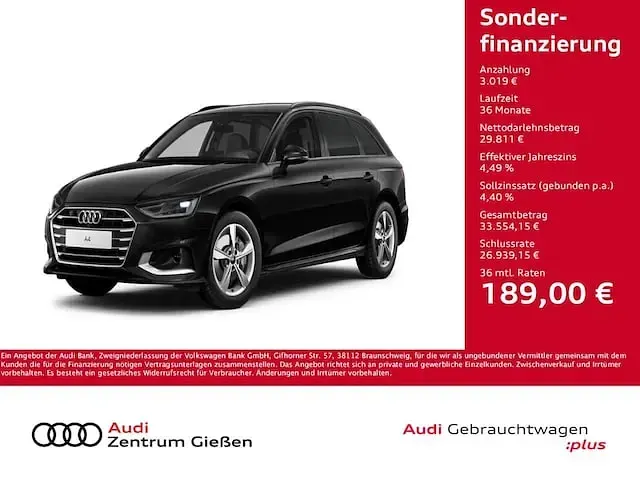 Gebraucht Audi A4 Advanced 204 PS (150 kW) 2025 Mythosschwarz metallic Limousine