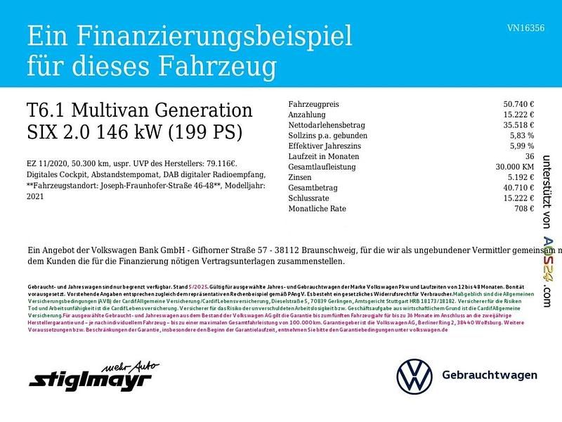 Gebraucht VW Multivan Generation Six 199 PS (146 kW) 2020 Weiß Van