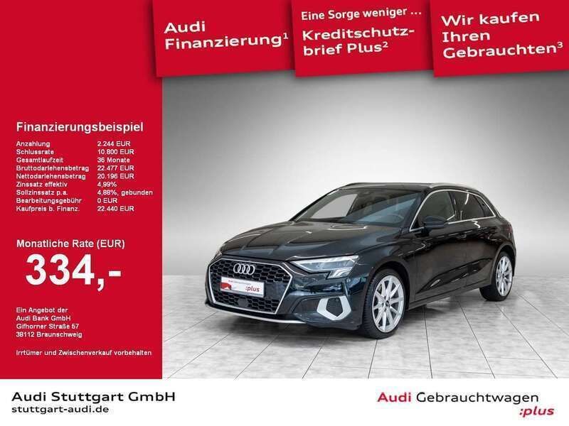 Mythosschwarz metallic Gebraucht 2021 Audi A3 Sportback e-tron Ambiente Limousine | 22.440 € (Fairer Preis) - Bild 1/2