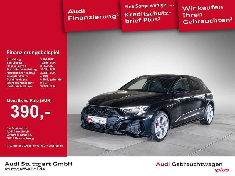 Schwarz Gebraucht 2023 Audi A3 Sportback e-tron S-Line Kleinwagen | 35.840 € - Bild 1/2