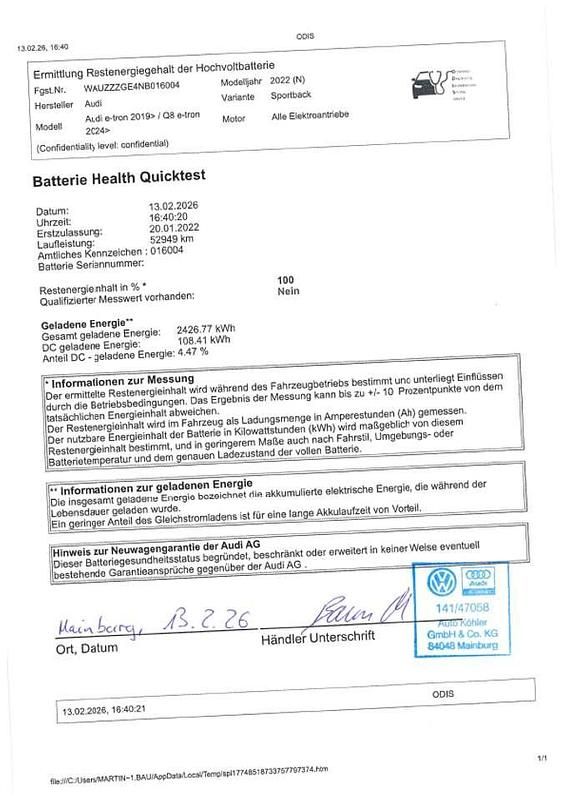 Gebraucht Audi e-tron Sportback S-Line 300 kW (408 PS) 2022 Daytonagrau perleffekt SUV