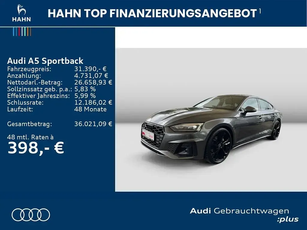 Gebraucht Audi A5 Sportback S-Line 204 PS (150 kW) 2023 Schwarz Kleinwagen