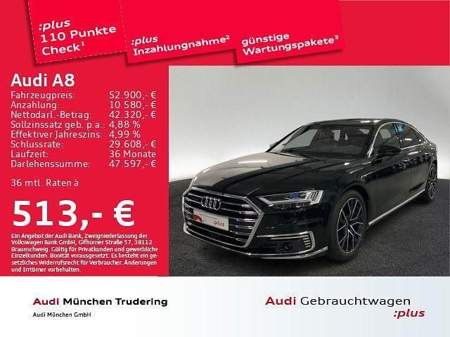 Mythosschwarz metallic Gebraucht 2021 Audi A8 Ambiente Limousine | 52.900 € (Fairer Preis) - Bild 1/2