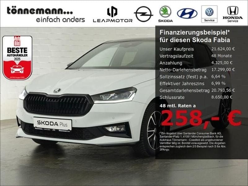 Weiss Gebraucht 2024 Skoda Fabia Monte Carlo Kleinwagen | 21.624 € (Fairer Preis) - Bild 1/4