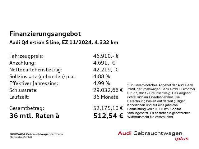 Gebraucht Audi Q4 e-tron S-Line 210 kW (286 PS) 2024 Kieselgrau SUV