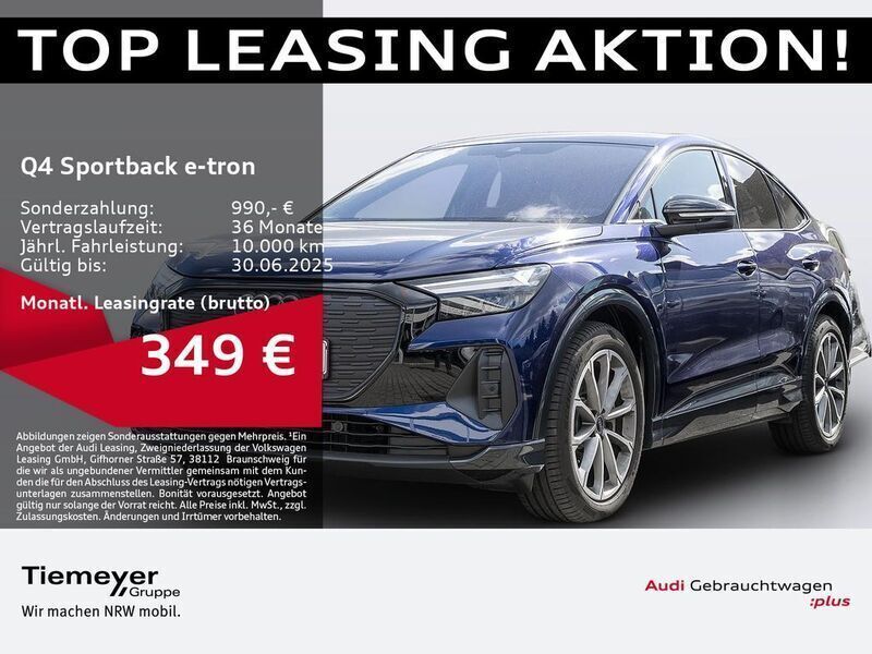Blau Gebraucht 2024 Audi Q4 Sportback e-tron Advanced SUV | 44.490 € (Teuer) - Bild 1/4