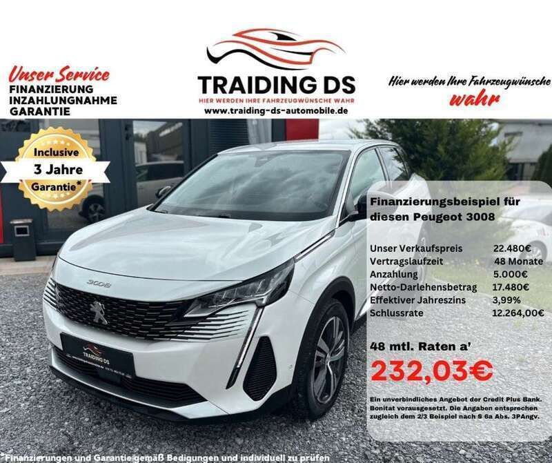 Weiß Gebraucht 2022 Peugeot 3008 SUV | 22.480 € (Fairer Preis) - Bild 1/4