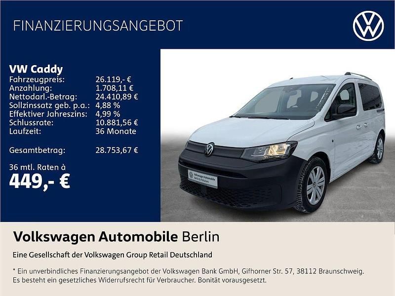 Gebraucht VW Caddy Basis 122 PS (89 kW) 2022 Candyweiß/candyweiß Van / Kleinbus