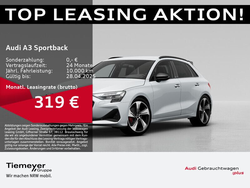 Weiß Gebraucht 2024 Audi A3 Sportback S-Line Limousine | 43.090 € (Teuer) - Bild 1/4