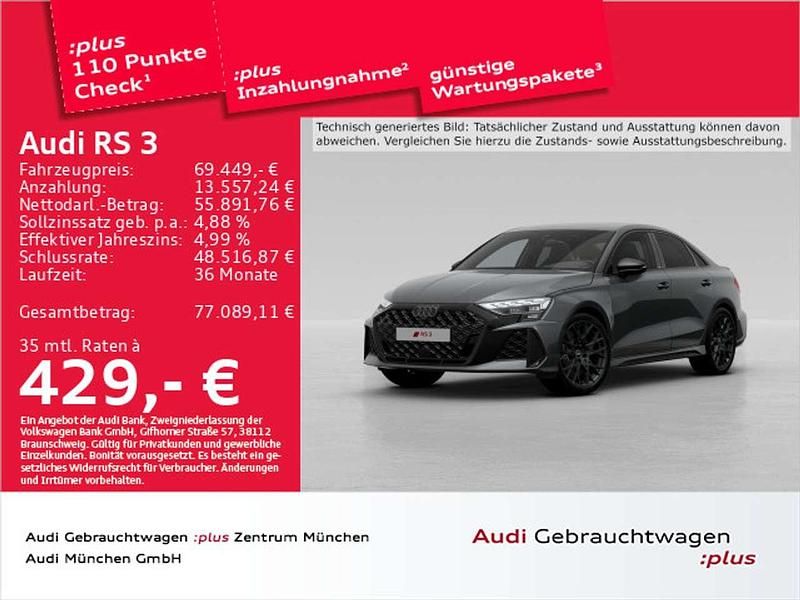 Daytonagrau perleffekt Gebraucht 2024 Audi RS3 Sport Kleinwagen | 69.449 € (Teuer) - Bild 1/2