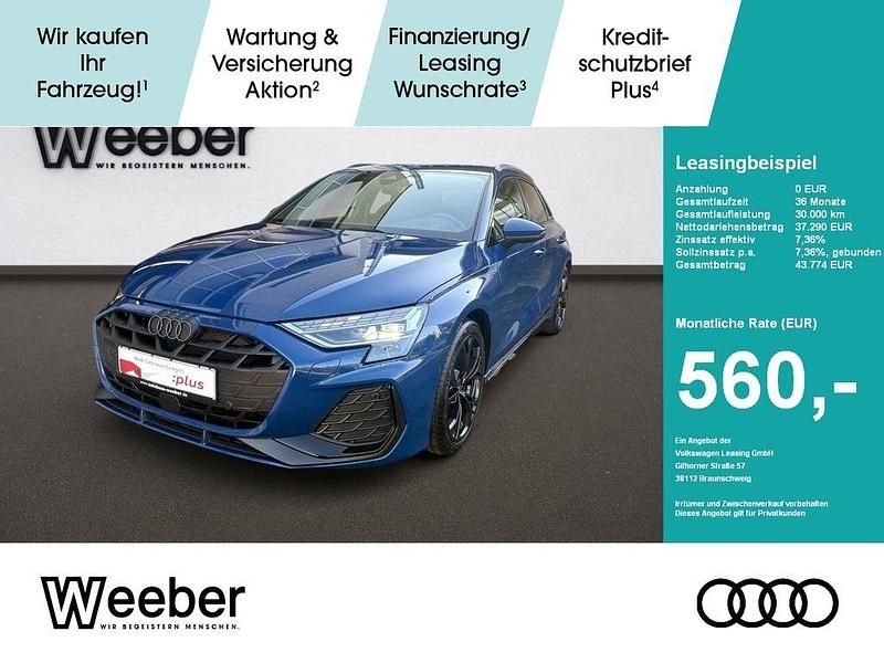 Blau Gebraucht 2024 Audi A3 Sportback S-Line Limousine | 37.290 € (Fairer Preis) - Bild 1/4