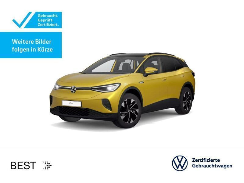 Honey yellow metallic (metallic) Gebraucht 2021 VW ID.4 Pro Performance SUV | 29.999 € (Fairer Preis) - Bild 1/3