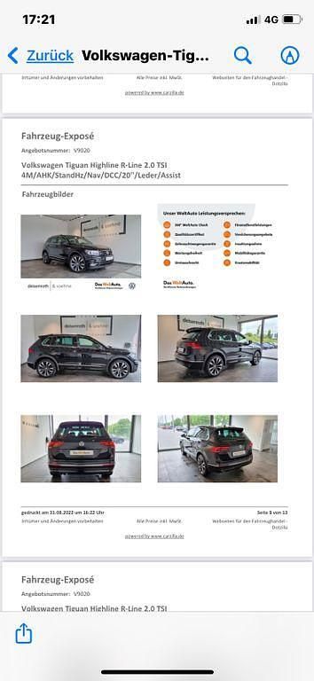 Gebraucht VW Tiguan Highline 190 PS (139 kW) 2019 Schwarz SUV