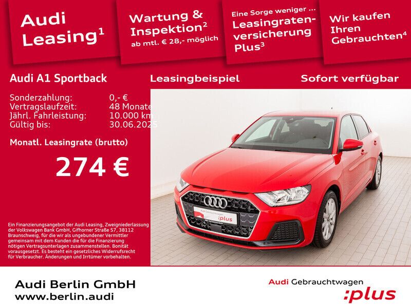 Progressivrot metallic Gebraucht 2024 Audi A1 Sportback Advanced Plus Kleinwagen | 23.750 € (Guter Preis) - Bild 1/3