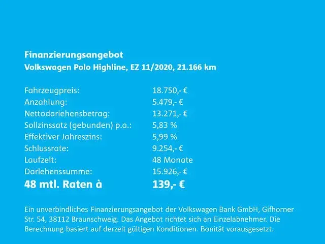 Gebraucht VW Polo Highline 110 PS (80 kW) 2020 Deepblackperleffekt Kleinwagen