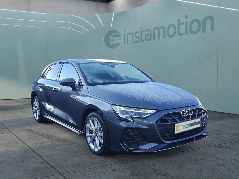 Grau Gebraucht 2024 Audi A3 Sportback S-Line Limousine | 34.490 € (Superpreis) - Bild 1/3