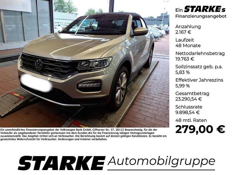 Silber Gebraucht 2021 VW T-Roc Cabriolet Style Cabrio | 21.930 € (Fairer Preis) - Bild 1/4