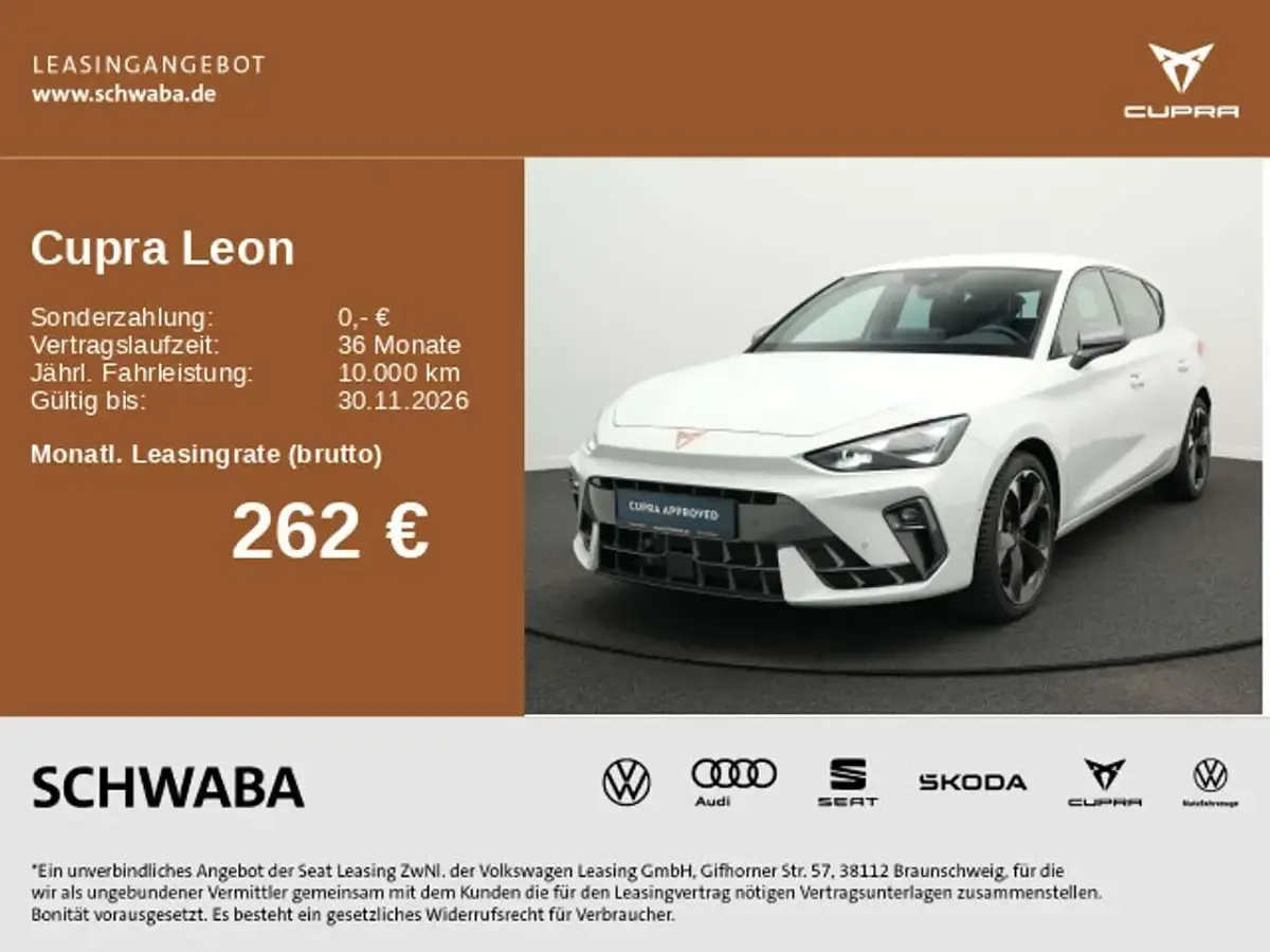 Brugt Cupra Leon 150 HK (110 kW) 2025 Hvid Sedan