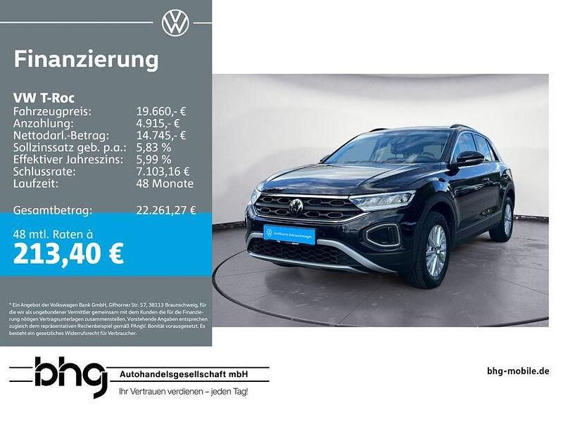 Schwarz Gebraucht 2022 VW T-Roc Life SUV | 19.660 € (Fairer Preis) - Bild 1/4