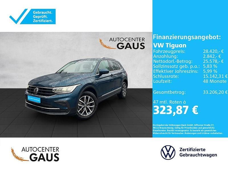Blau Gebraucht 2022 VW Tiguan Life SUV | 28.420 € (Fairer Preis) - Bild 1/4