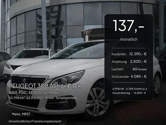 Gebraucht Peugeot 308 Active 110 PS (80 kW) 2021 Weiss Limousine