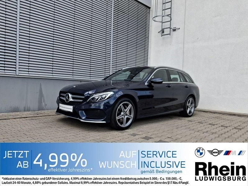 Blau Gebraucht 2018 Mercedes C200 AMG line Limousine | 19.290 € (Fairer Preis) - Bild 1/4