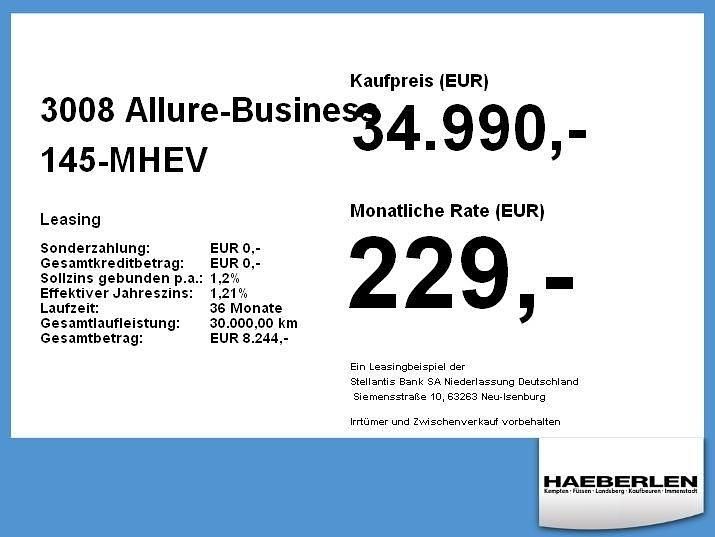 Neu Peugeot 3008 Allure 145 PS (106 kW) 2026 Titan grau SUV