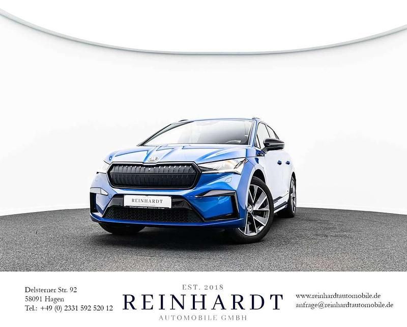 Raceblau metallic Gebraucht 2021 Skoda Enyaq iV SportLine SUV | 25.735 € (Fairer Preis) - Bild 1/3