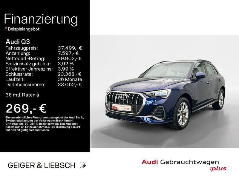 Navarrablau metallic Gebraucht 2024 Audi Q3 S-Line SUV | 37.499 € (Superpreis) - Bild 1/4