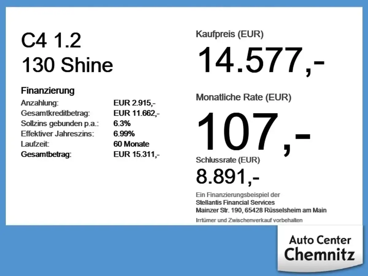 Gebraucht Citroën C4 Shine 131 PS (96 kW) 2024 Olbia blau SUV