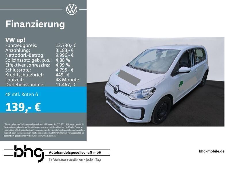Weiß Gebraucht 2022 VW up! move up! Kleinwagen | 12.730 € (Fairer Preis) - Bild 1/2