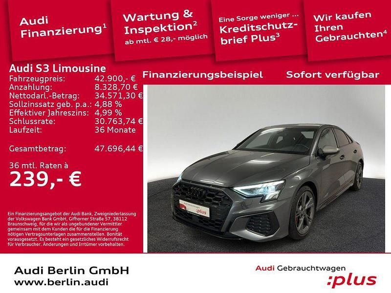 Daytonagrau perleffekt Gebraucht 2024 Audi S3 Ambiente Limousine | 42.900 € (Etwas zu teuer) - Bild 1/3