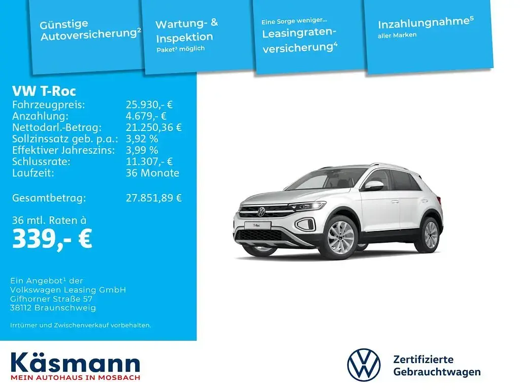 Gebraucht VW T-Roc Style 150 PS (110 kW) 2023 Weiß SUV
