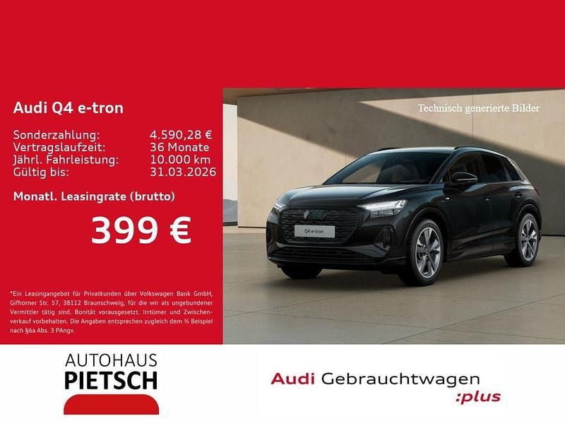 Mythosschwarz metallic Gebraucht 2025 Audi Q4 e-tron S-Line SUV | 50.620 € (Teuer) - Bild 1/4
