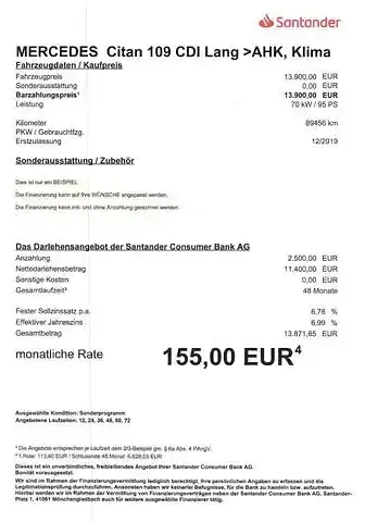 Gebraucht Mercedes Citan 109 66 PS (48 kW) 2019 Andere Van / Kleinbus