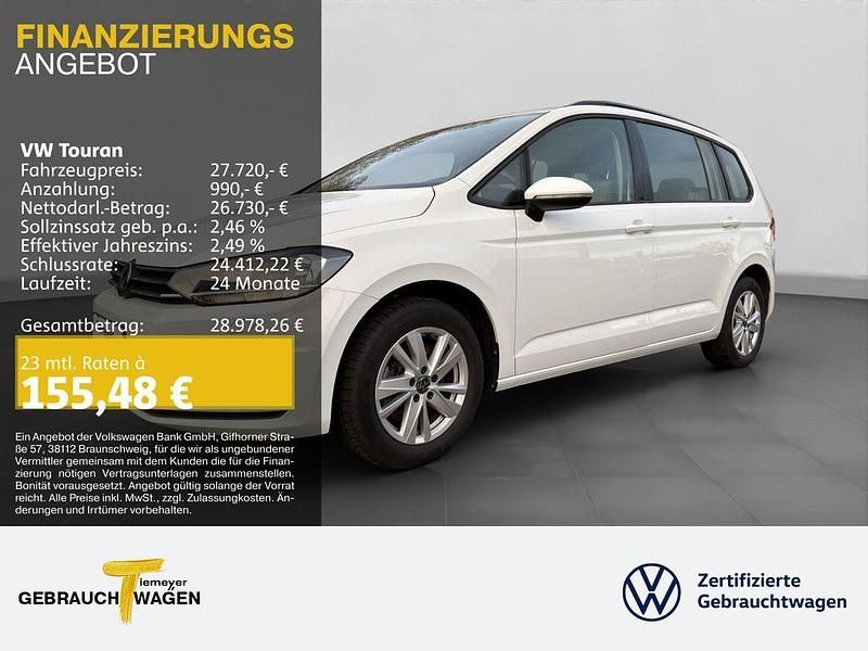 Weiß Gebraucht 2024 VW Touran Comfortline Van / Kleinbus | 27.720 € (Guter Preis) - Bild 1/4