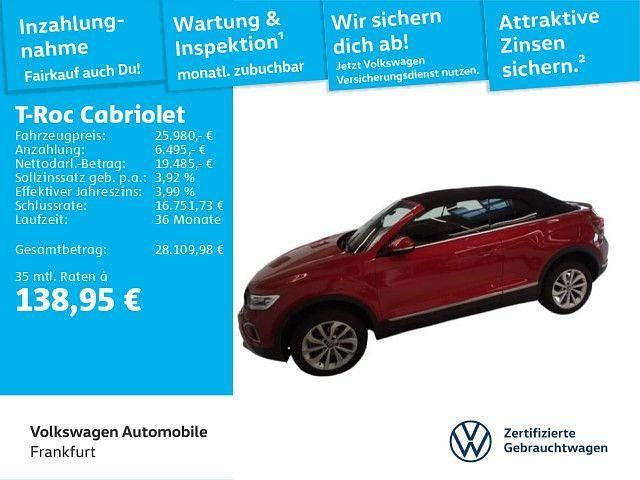 Kings red metallic/schwarz Gebraucht 2024 VW T-Roc Cabriolet Cabrio | 25.980 € (Guter Preis) - Bild 1/4