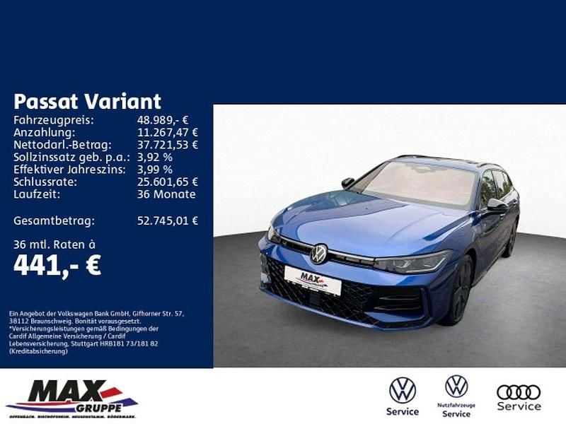 Reef blue metallic Gebraucht 2025 VW Passat R-line Kombi | 48.989 € (Fairer Preis) - Bild 1/3