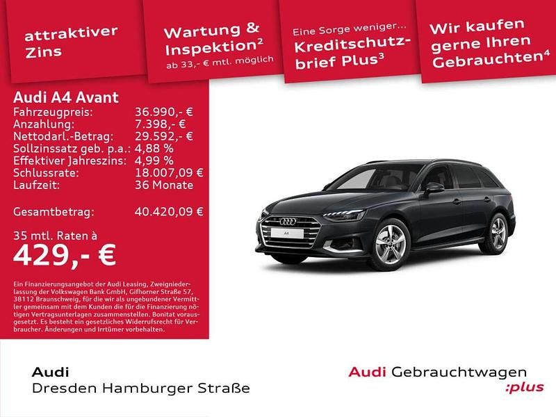Manhattangrau metallic Gebraucht 2024 Audi A4 Advanced Plus Kombi | 36.990 € (Fairer Preis) - Bild 1/3